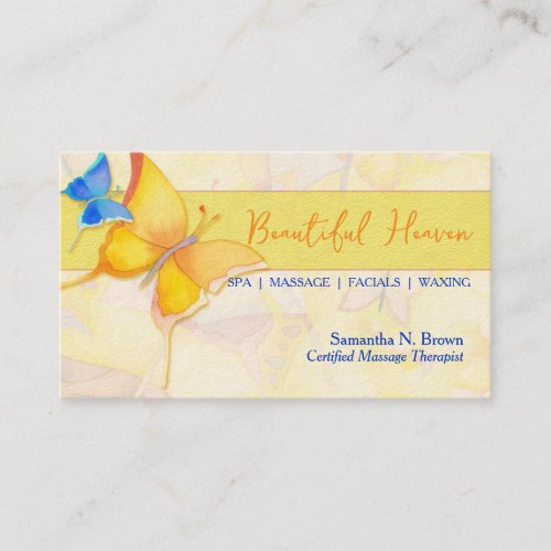 Colorful Butterflies: Spa/Massage Business Cards