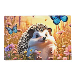 Butterfly Hedgehog Art Placemat