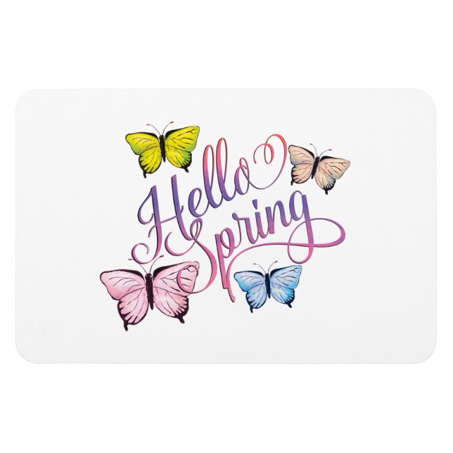 Butterfly Hello Spring Magnet (Horizontal)