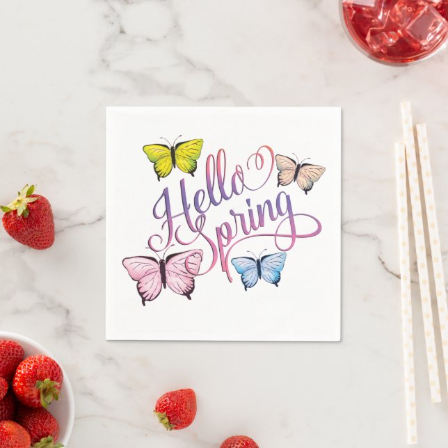 Butterfly Hello Spring Napkins (Insitu)
