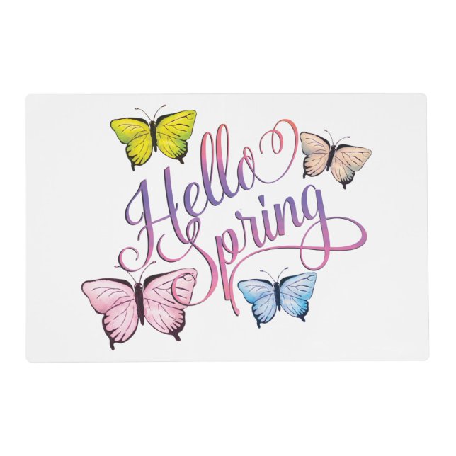 Butterfly Hello Spring Placemat (Front)