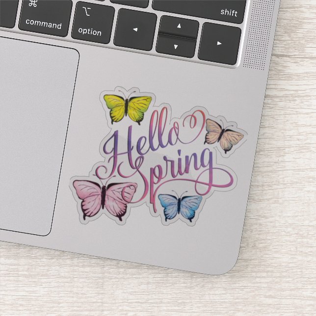 Butterfly Hello Spring Sticker (Detail)