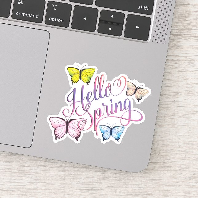 Butterfly Hello Spring Sticker (Detail)