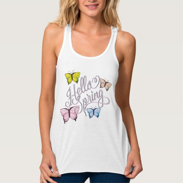 Butterfly Hello Spring Tank Top (Front)