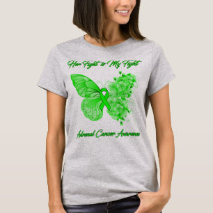 Butterfly Her Fight is My Fight Adrenal Cancer  T-Shirt