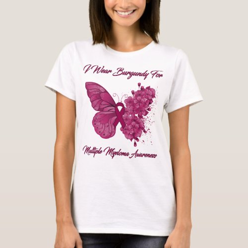 Butterfly Her Fight is My Fight Multiple Myeloma  T_Shirt