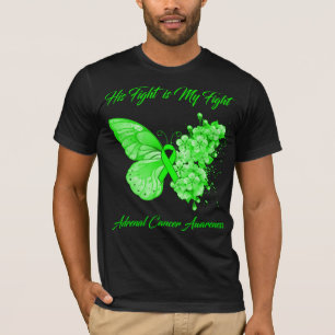 Butterfly His Fight is My Fight Adrenal Cancer  T-Shirt