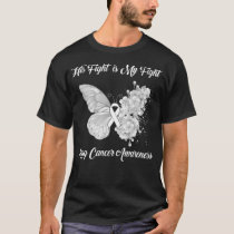 Butterfly His Fight Is my Fight Lung Cancer  T-Shirt