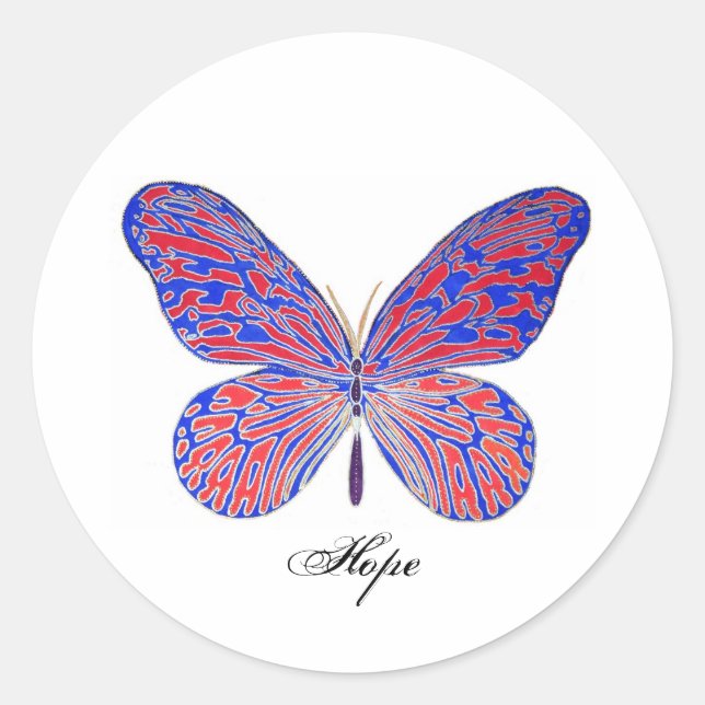 Butterfly Hope Classic Round Sticker (Front)
