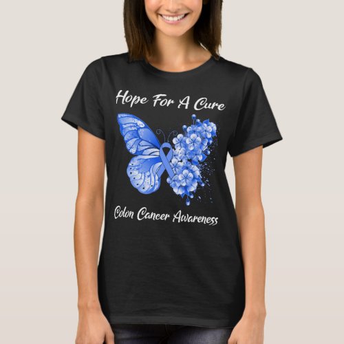 Butterfly Hope For A Cure Colon Cancer Awareness T_Shirt