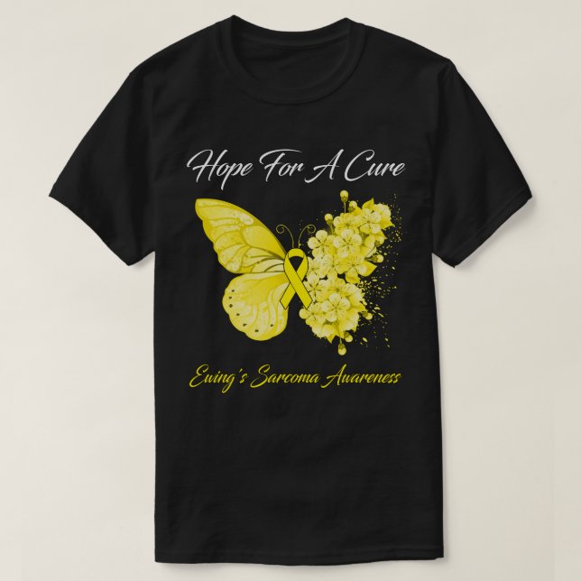Butterfly Hope For A Cure Ewing's Sarcoma Awarenes T-Shirt (Design Front)