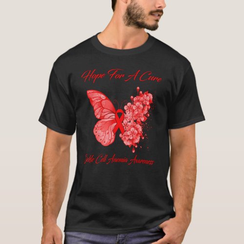 Butterfly Hope For A Cure Sickle Cell Anemia Aware T_Shirt