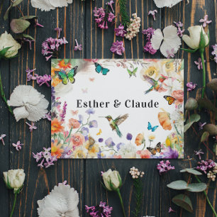 Butterfly Hummingbird Wildflower Meadow Card