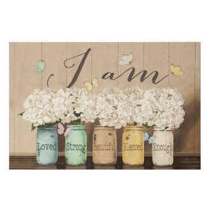 Butterfly I Am Enough Motivational Faux Canvas Print