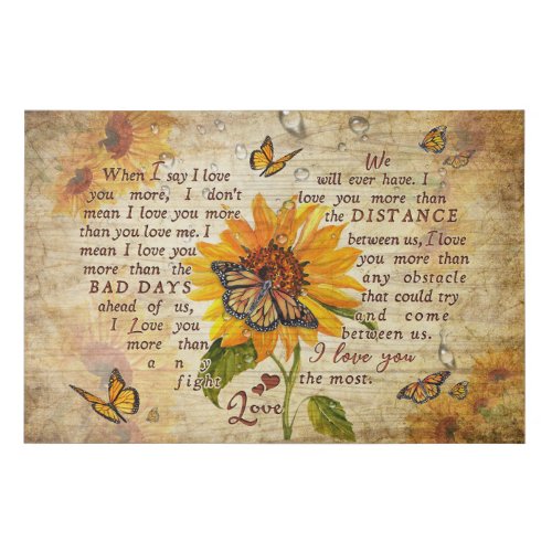Butterfly I Love You The Most Wedding Gifts Faux Canvas Print