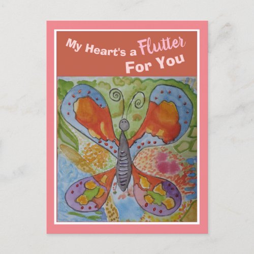 Butterfly I Love You Valentine Love Note Postcard