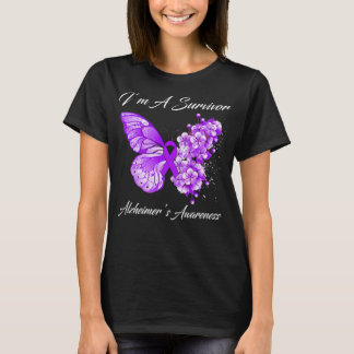 Butterfly I’M A Survivor Alzheimer’S Awareness T-Shirt