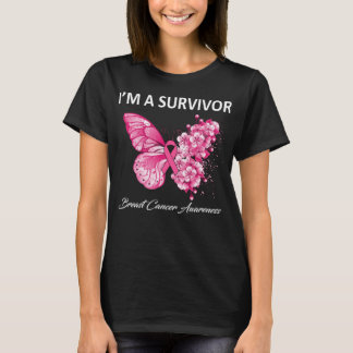 Butterfly I’m A Survivor Breast Cancer Awareness T-Shirt