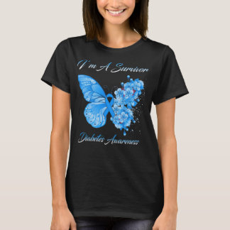 Butterfly I’m A Survivor Diabetes Awareness T-Shirt