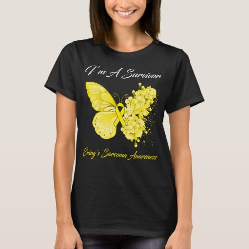 Butterfly Im A Survivor Ewings Sarcoma Awareness T_Shirt