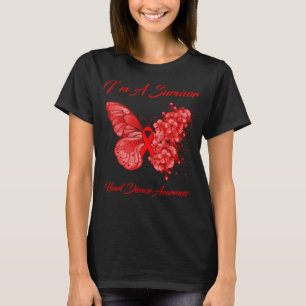 Butterfly I’m A Survivor Heart Disease Awareness T-Shirt