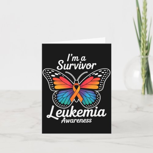 Butterfly i’m a survivor leukemia awareness orange card