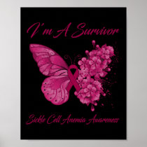 Butterfly I’m A Survivor Sickle Cell Anemia Awaren Poster
