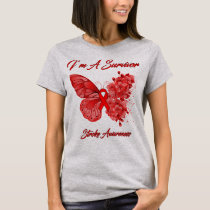 Butterfly I’m A Survivor Stroke Awareness T-Shirt