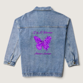 Butterfly I’m A Warrior Alzheimer's Awareness  Denim Jacket