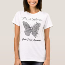 Butterfly I’m A Warrior Brain Cancer Awareness T-Shirt