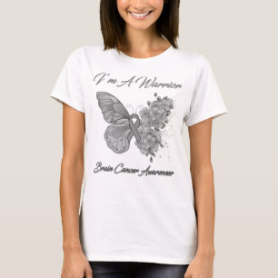 Butterfly I’m A Warrior Brain Cancer Awareness T-Shirt