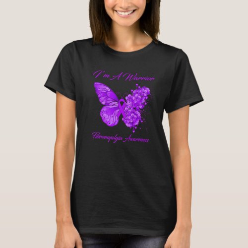 Butterfly IM A Warrior Fibromyalgia Awareness T_Shirt