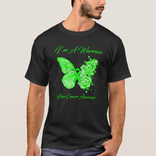 Butterfly IM A Warrior Liver Cancer Awareness T_Shirt