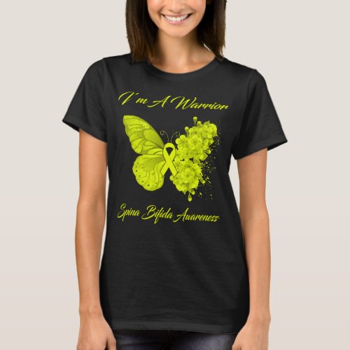 Butterfly Im A Warrior Spina Bifida Awareness T_Shirt