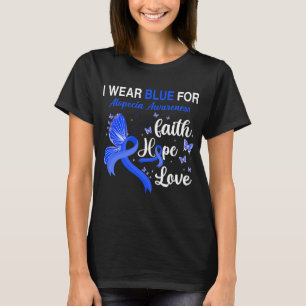 Butterfly I Wear Blue For ALOPECIA AWARENESS T-Shirt