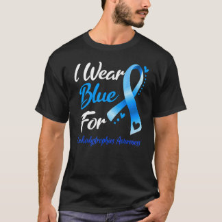 Butterfly I Wear Blue For Leukodystrophies Awarene T-Shirt