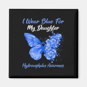 Butterfly I Wear Blue For My Daughter Hydrocephalu Magnet