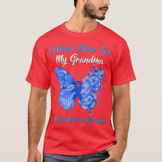 Butterfly I Wear Blue For My Grandma Behcet's Dise T-Shirt