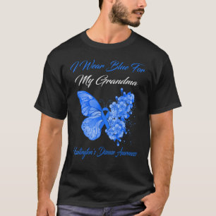 Butterfly I Wear Blue For My Grandma Huntington's  T-Shirt