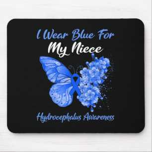 Butterfly I Wear Blue For My Niece Hydrocephalus W Mouse Pad