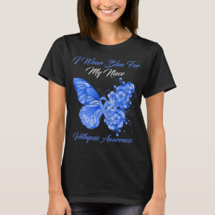 Butterfly I Wear Blue For My Niece Ichthyosis T-Shirt