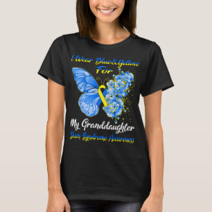 Butterfly I Wear Blue & Yellow For My Granddaughte T-Shirt