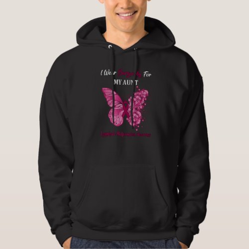 Butterfly I Wear Burgundy For My Aunt Lymphatic Ma Hoodie