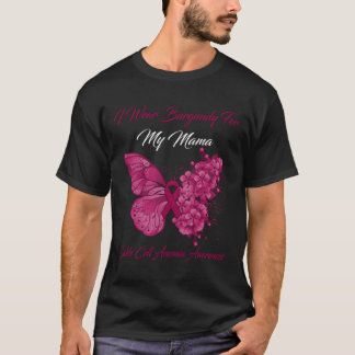 Butterfly I Wear Burgundy For My Mama Sickle Cell  T-Shirt