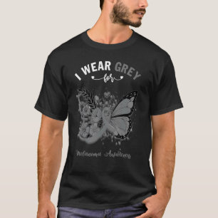 Butterfly I Wear Gray For Melanoma Awareness T-Shirt