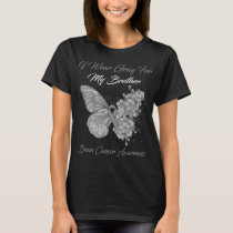 Butterfly I Wear Gray For My Brother Brain Cancer  T-Shirt
