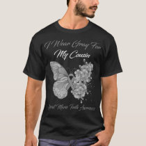 Butterfly I Wear Gray For My Cousin Charcot Marie T-Shirt