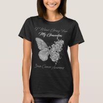 Butterfly I Wear Gray For My Grandpa Brain Cancer T-Shirt