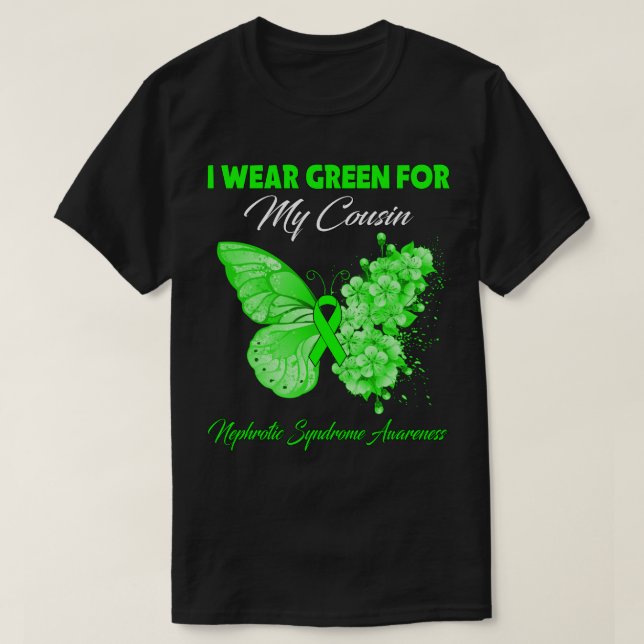 Butterfly I Wear Gray For Narcolepsy Awareness T-Shirt (Design Front)