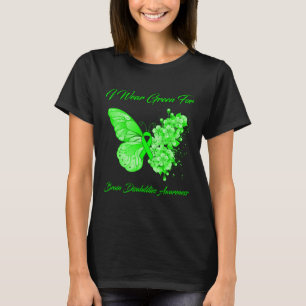 Butterfly I Wear Green For Brain Disabilities Awar T-Shirt